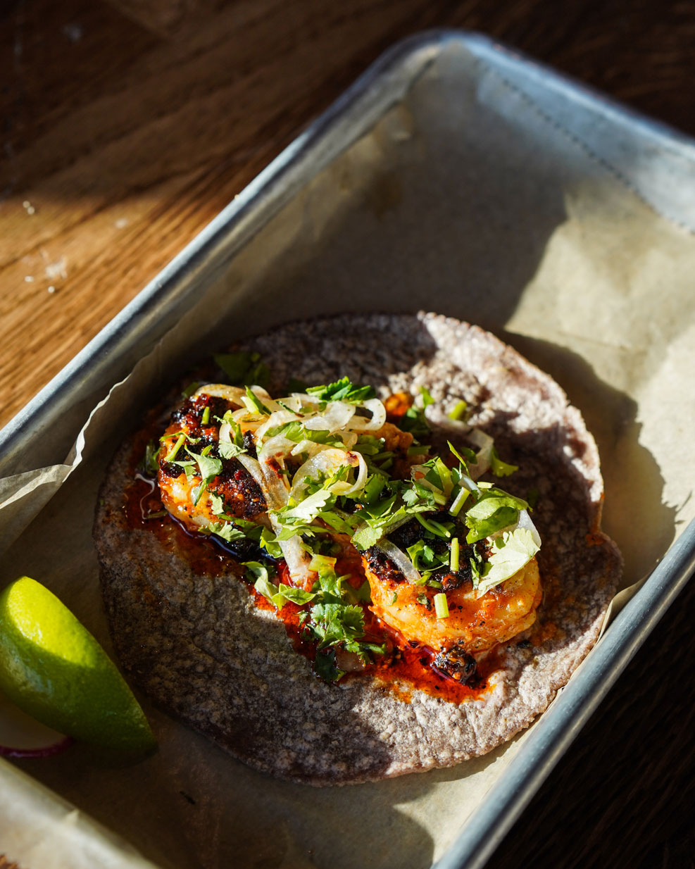 Personal favorite Shrimp Taco at La Lola Taco